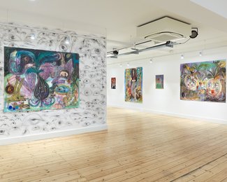 Installation view Freya Pocklington, ‘Ostara' at Broadway Gallery, 2022.